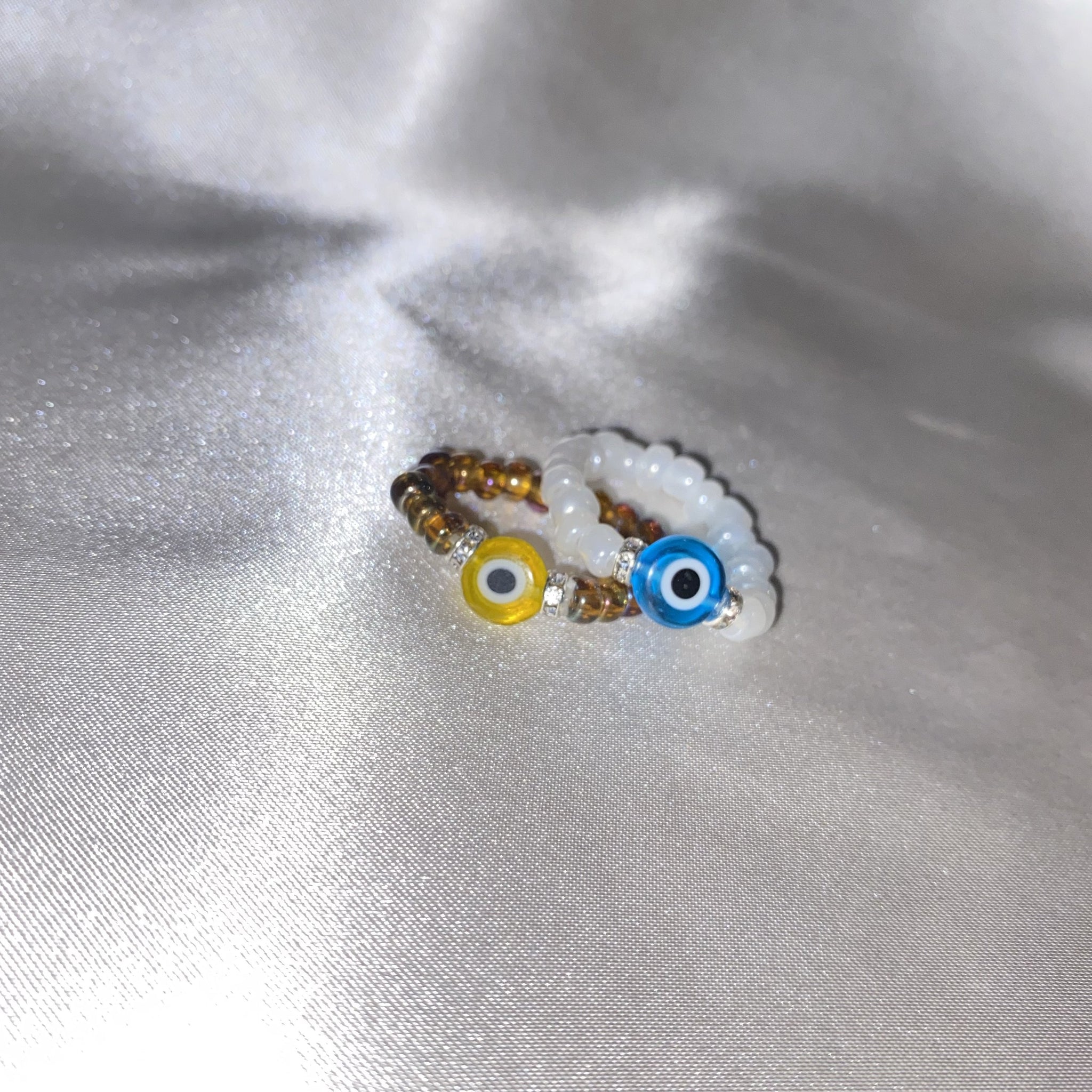 Evil Eye Mulit-Color Ring In Silver